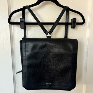 Matt & Nat Vegan Leather Black Square Backpack